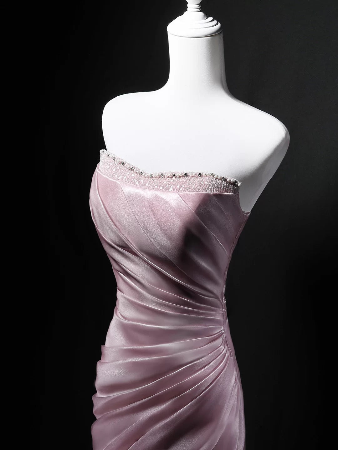 Elegant Mermaid Strapless Pink 18th Birthday Elegant Outfit Formal Long Prom Dresses N4154