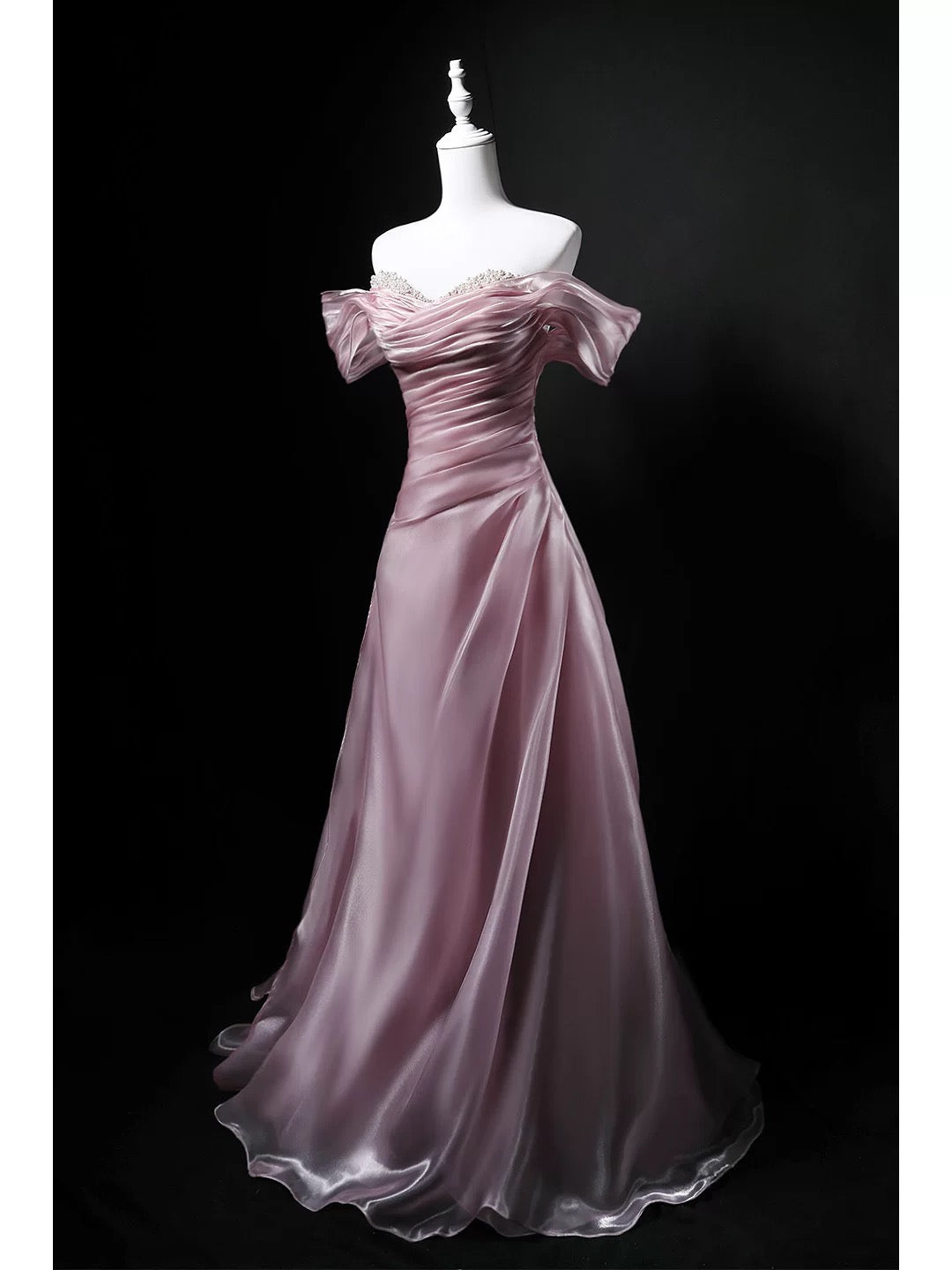 Sparkly Ball Gown Off The Shoulder Pink Birthday With Beaded Elegant Outfit Formal Prom Dresses N4157