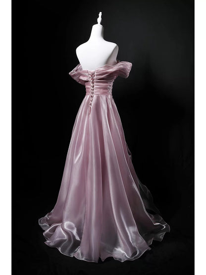 Sparkly Ball Gown Off The Shoulder Pink Birthday With Beaded Elegant Outfit Formal Prom Dresses N4157