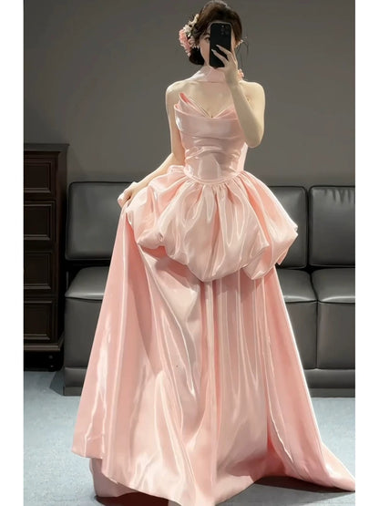 Cute Ball Gown Sweetheart Pink Long Party Gowns Prom Dresses N2040