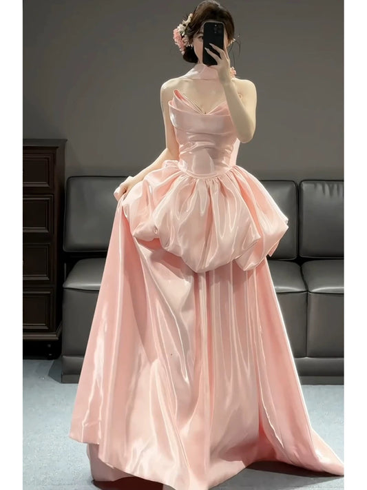 Cute Ball Gown Sweetheart Pink Long Party Gowns Prom Dresses N2040
