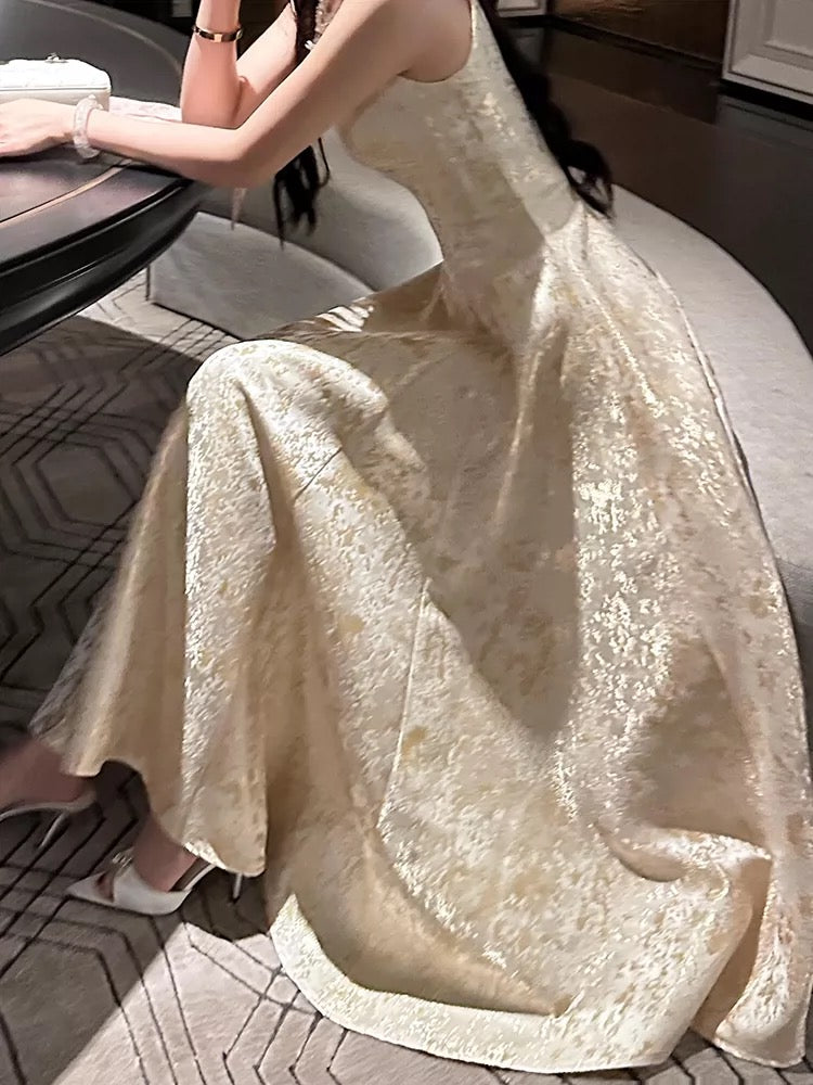 Chic A Line Spaghetti Straps Satin Inspiration Spring Wedding Party Guest Dresses N2191