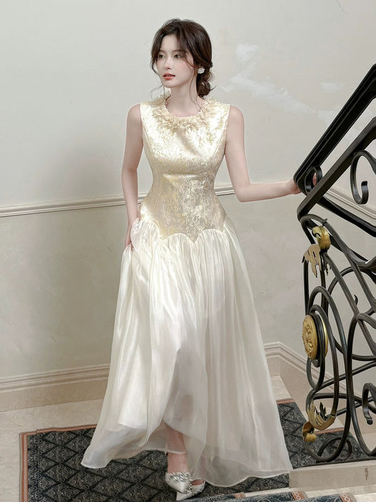 Chic A Line Scoop Ivory Inspiration Spring Wedding Party Guest Dresses N2195