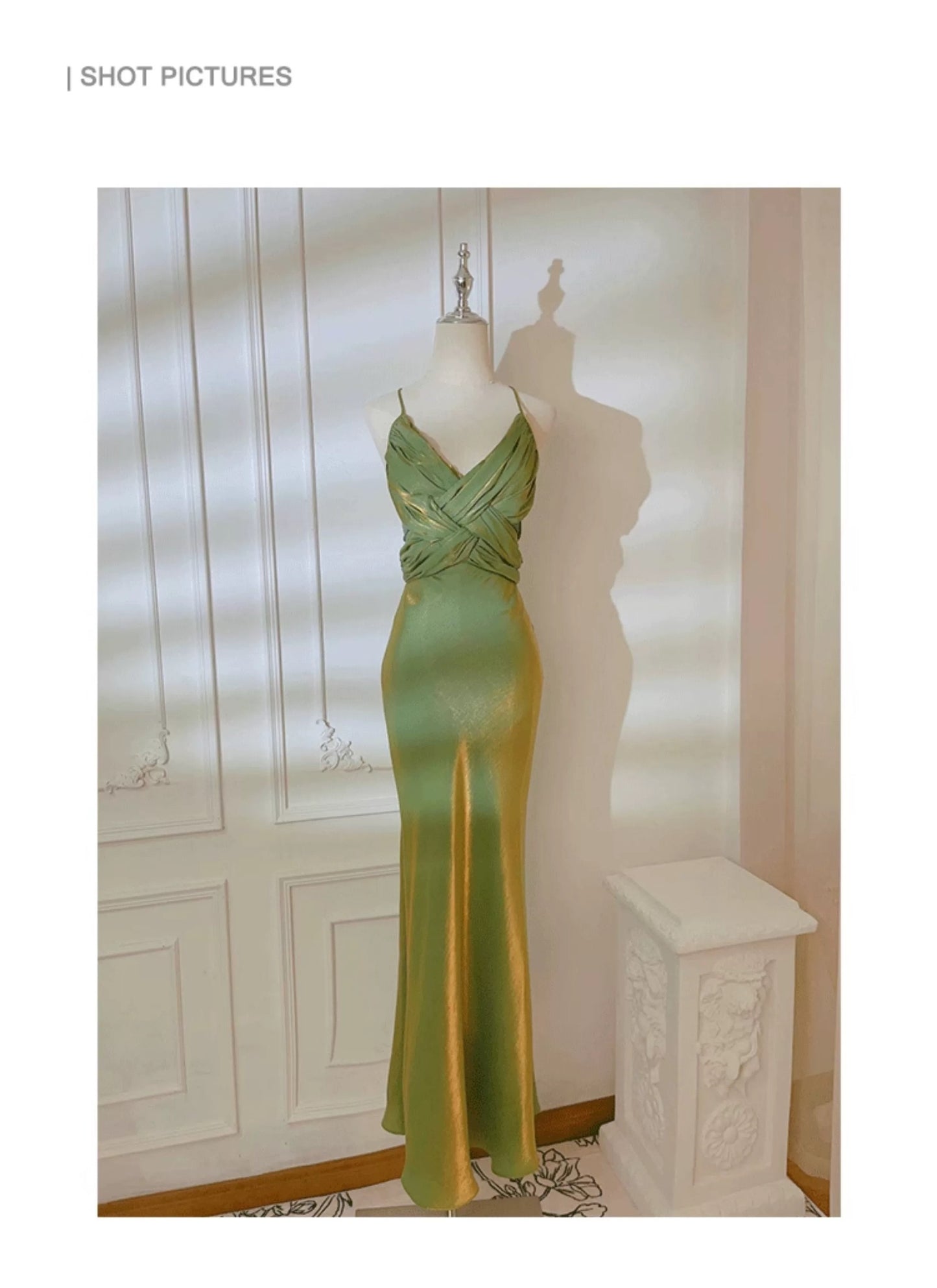 Simple Mermaid Spaghetti Strap Green Summer Formal For Women Girls Teens Prom Dresses N2223