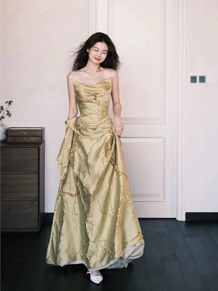 Beautiful Ball Gown Sweetheart Yellow Satin For High Schools Teens Prom Dresses Graduation Dress N1688