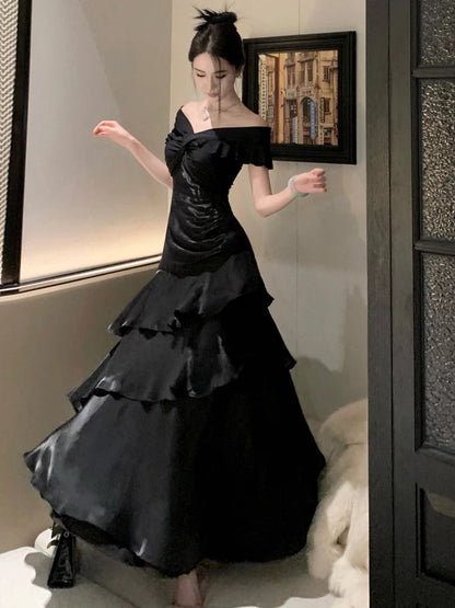 Ethereal Women's Mermaid Off The Shoulder White Maxi Dress Date Night Outfits Outdoor Semi Formal Wedding Guest Dresses RB5120
