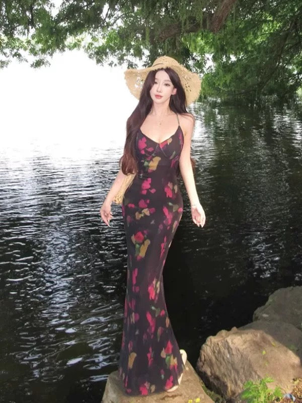 Mystical Mermaid Spaghetti Strap Butterfly Chiffon Floor Length Date Night Outfits Formal Prom Gown 17th Birthday Dresses RB5683