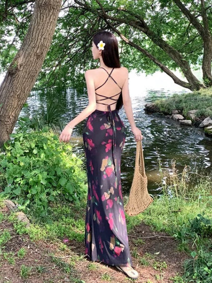 Mystical Mermaid Spaghetti Strap Butterfly Chiffon Floor Length Date Night Outfits Formal Prom Gown 17th Birthday Dresses RB5683