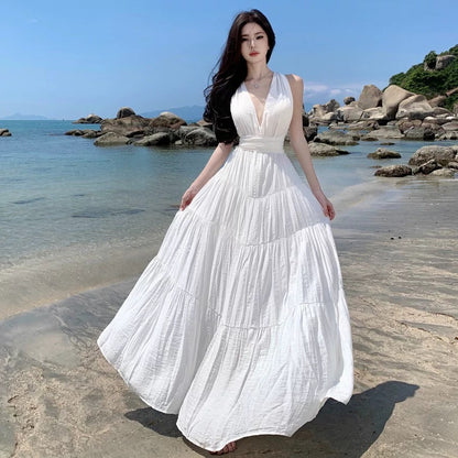 Mystical A line Halter Backless Blue Chiffon Date Night Evening Birthday Outfit Formal Prom Dresses RB5695