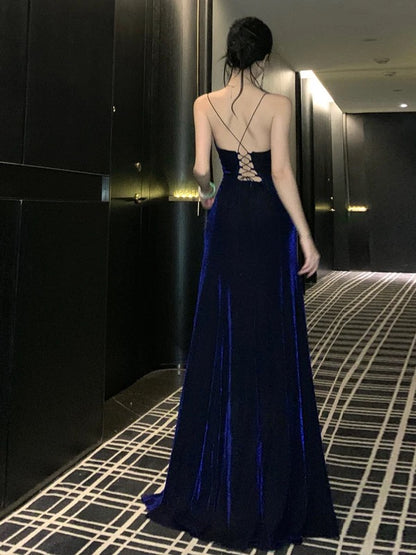 Sparkly Mermaid Spaghetti Strap Royal Blue Sequin Cruise Ship Formal Night Evening Dresses 18th Birthday Outfit RB5605