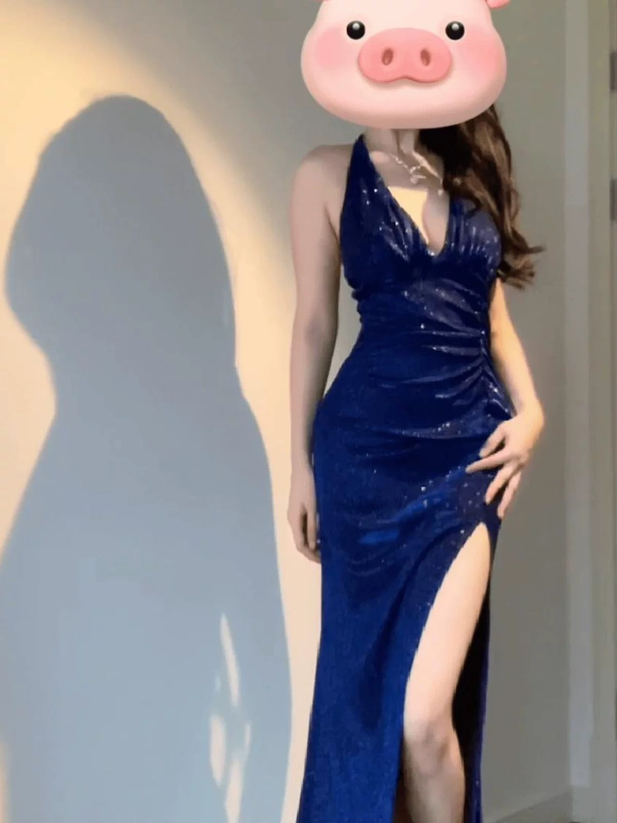 Sexy Mermaid Halter Royal Blue Cruise Ship Formal Night Evening Dresses 18th Birthday Outfit RB5632