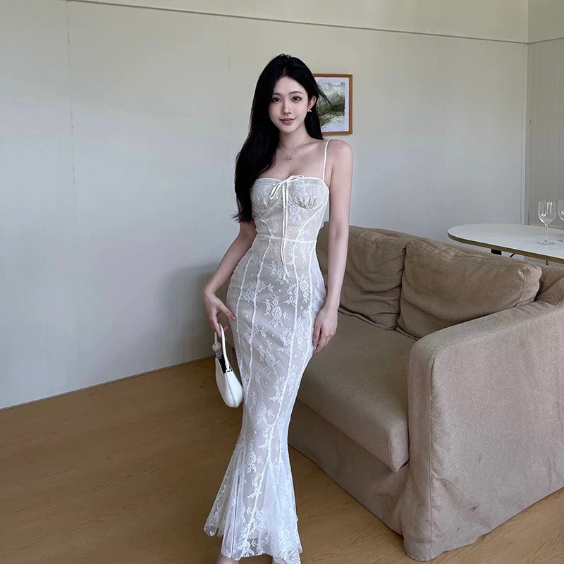 Modest Mermaid Spaghetti Strap Black With Lace Date Floor Length Night Evening Outfit Formal Prom Dresses RB5466