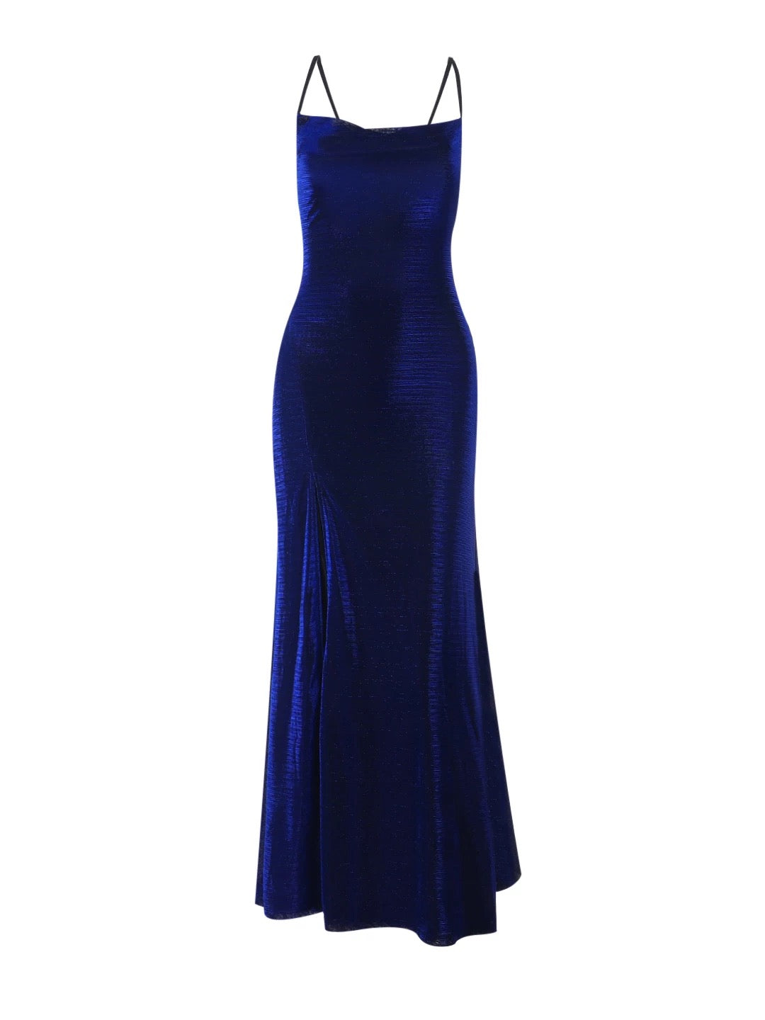 Classy Mermaid Spaghetti Strap Royal Blue With Split Date Night Outfits Floor Length Formal Prom Gown Birthday Dresses RB5642