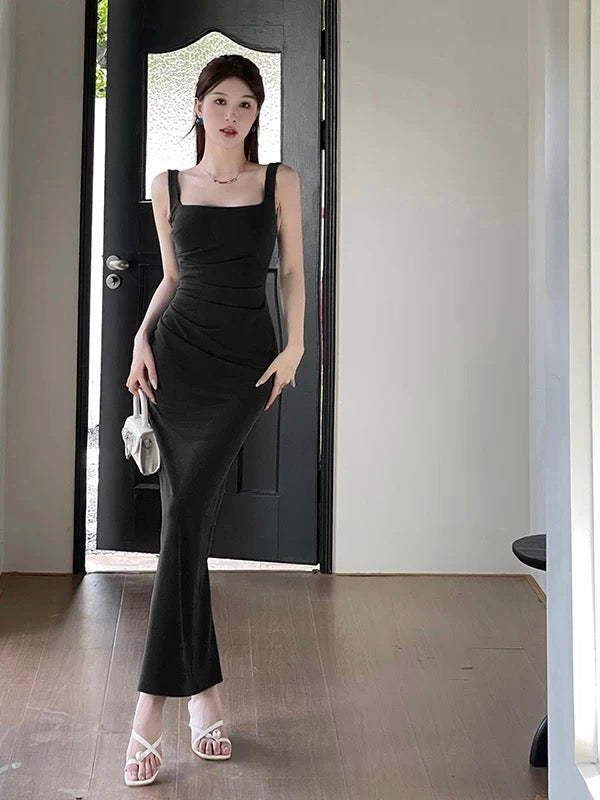 Stunning Mermaid Square Neck White Satin Date With Ruffled Night Evening Outfit Formal Prom Dresses RB5412