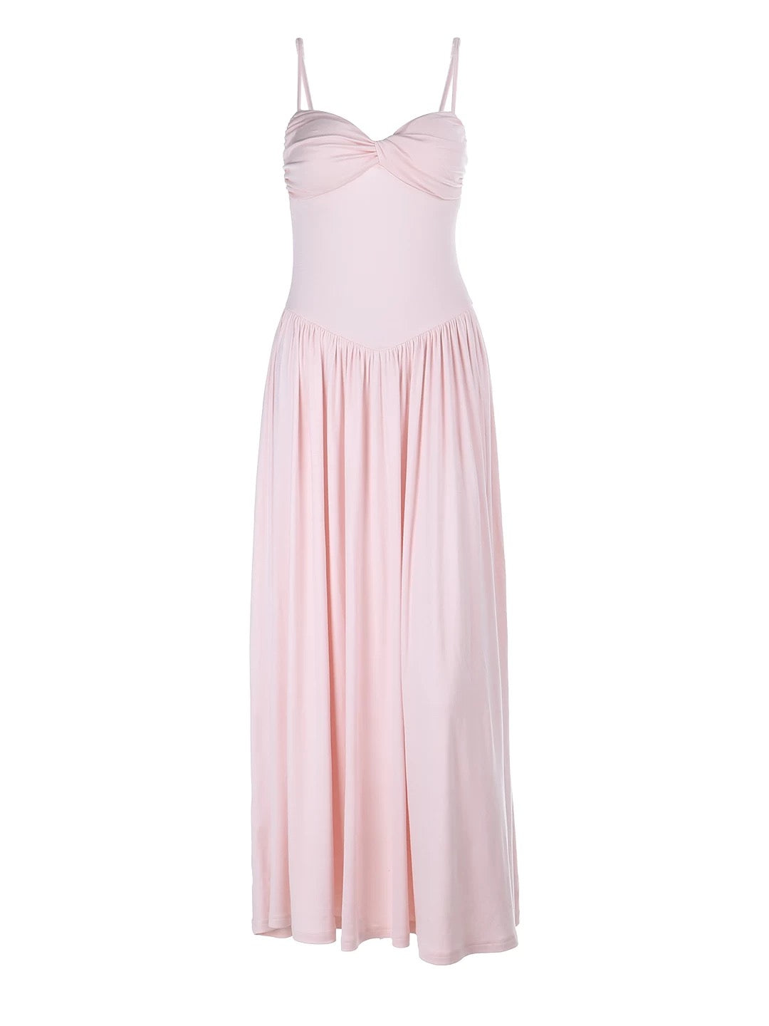 Sexy A line Spaghetti Strap Pink Floor Length Cruise Ship Formal Night Party Dresses 19th Birthday Outfit RB5763