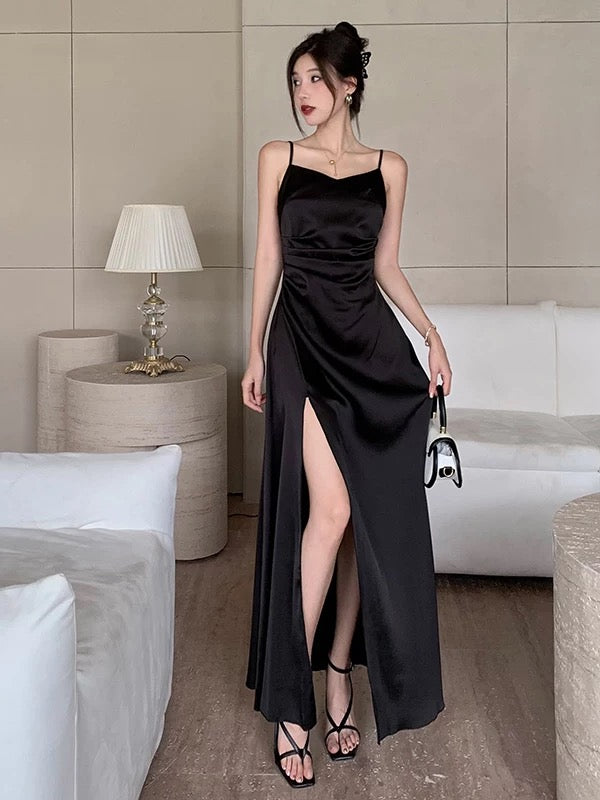 Sexy Mermaid Spaghetti Strap Black Tie Dress Corset Fitted Floor Length Cruise Ship Formal Night Party Dresses 19th Birthday Outfit RB5765