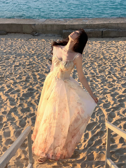 Pretty A Line Spaghetti Strap Pink Ankle Length Cruise Ship Night Prom Gown Party Dresses 19th Birthday Outfits RB5773
