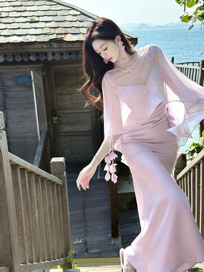Flamboyant Mermaid Spaghetti Strap Lilac Cruise Ship Formal Night Evening Dresses 20th Birthday Outfit RB3860