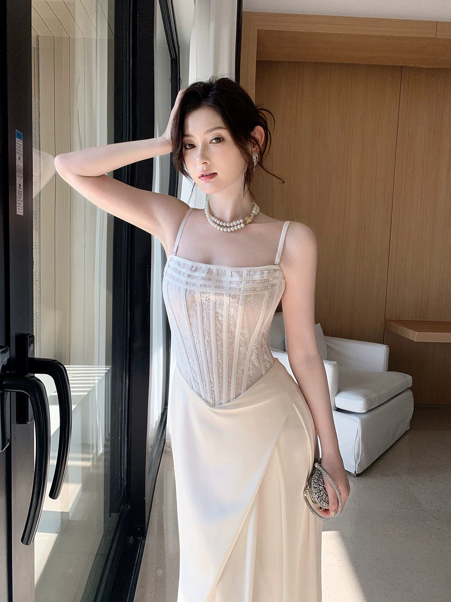 Simple Mermaid Spaghetti Strap White Satin Cruise Ship Formal Night Evening Dresses 20th Birthday Outfit RB3874