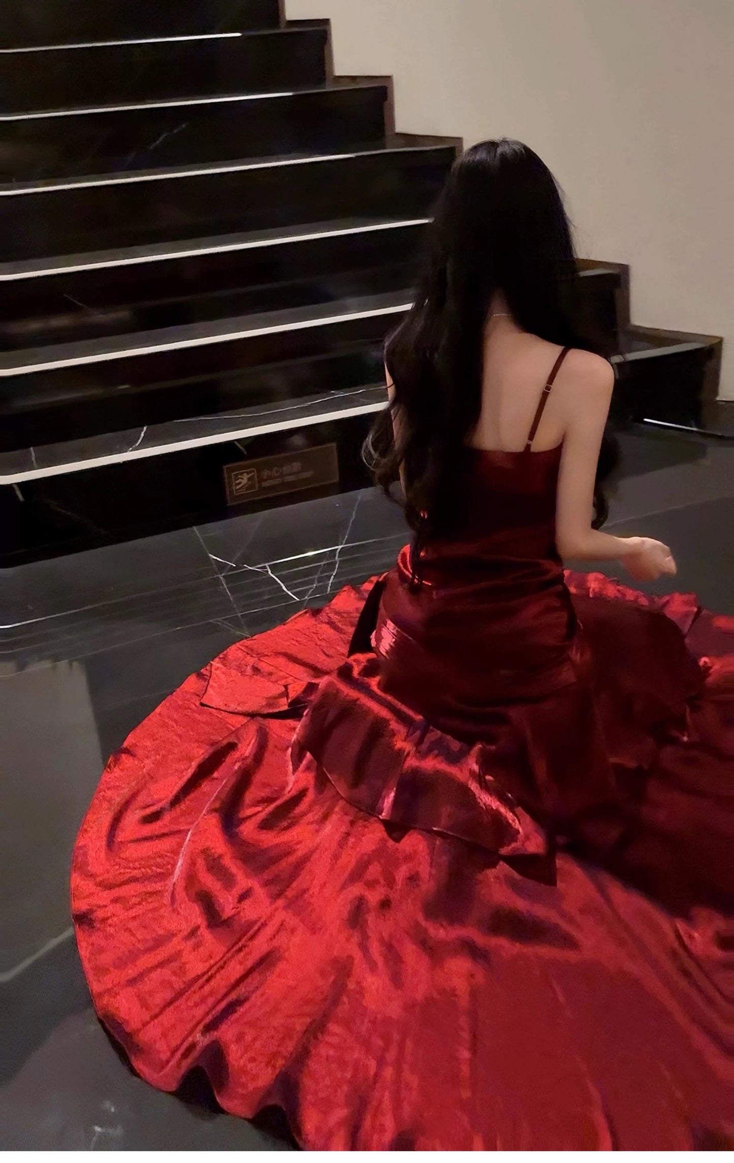 Modest Mermaid Spaghetti Strap Burgundy Wine Red Cruise Ship Formal Night Evening Dresses 21st Long Birthday Outfit RB3882