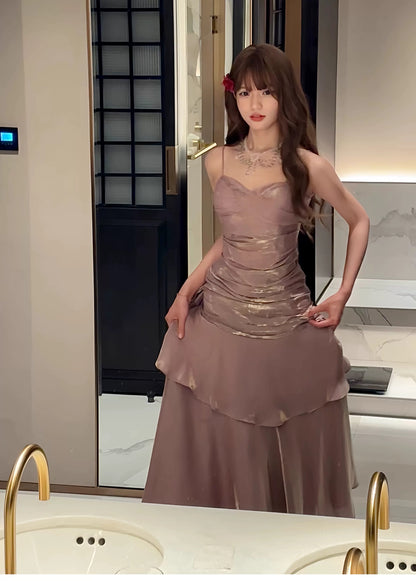 Free-Spirited Mermaid Spaghetti Straps Lilac With Layers Ruffled Semi Formal Summer Garden Beach Prom Event Outfits Wedding Guest Dresses RB4958