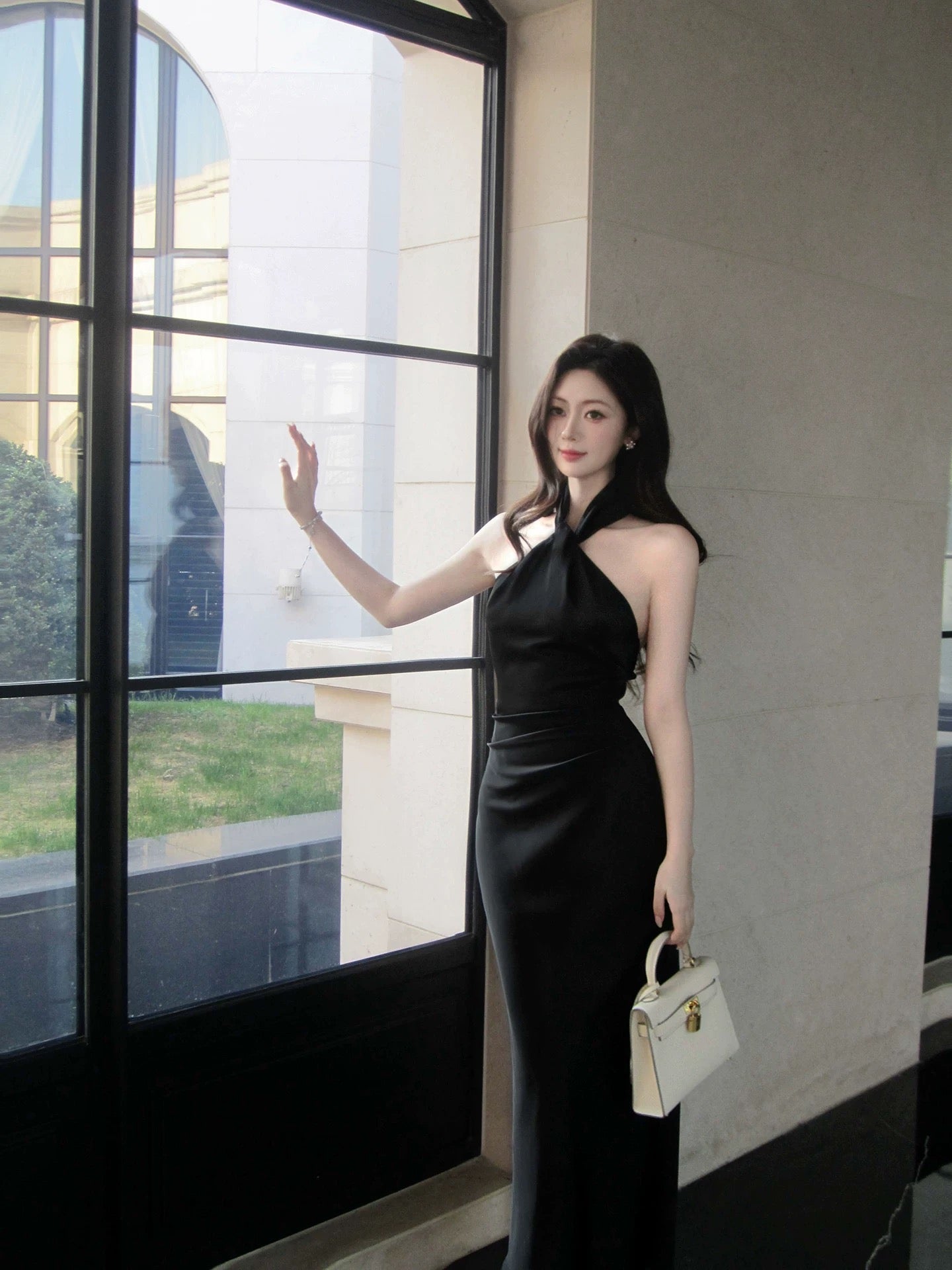 Artistic Mermaid Sweetheart Black Tie Dress Satin Outdoor Semi Formal Summer Garden Beach Event Outfits Wedding Guest Dresses RB5003