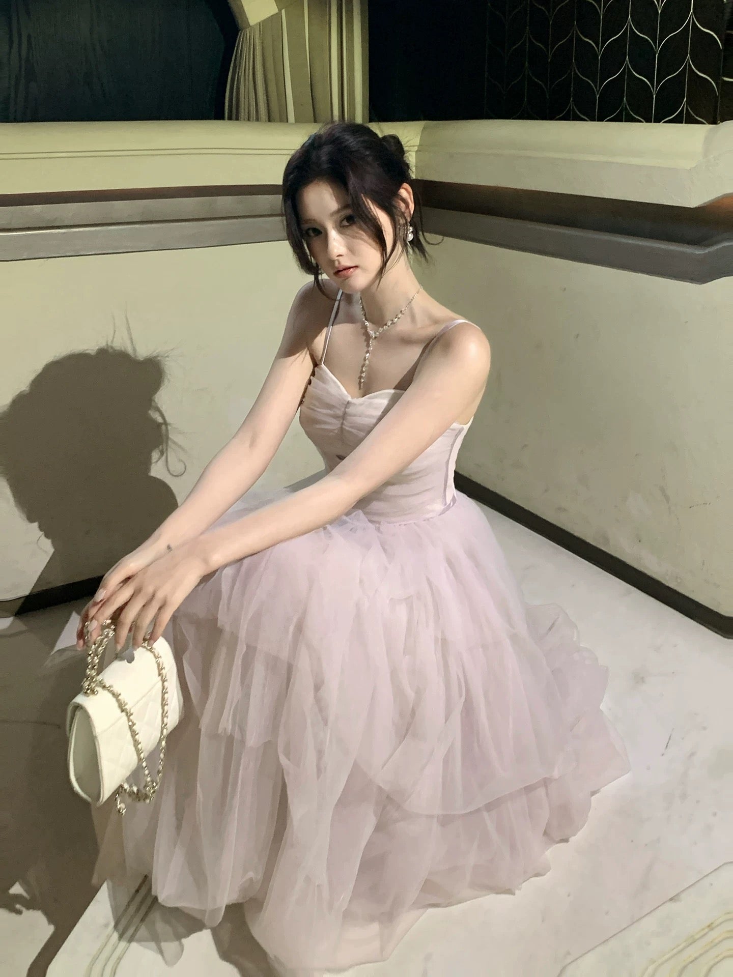 Timeless A Line Spaghetti Strap Lilac With Ruffled Tulle Outdoor Semi Formal Summer Garden Beach Event Outfits Wedding Guest Dresses RB5009
