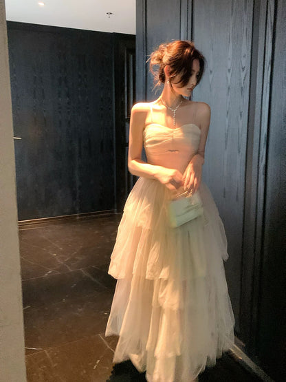 Timeless A Line Spaghetti Strap Lilac With Ruffled Tulle Outdoor Semi Formal Summer Garden Beach Event Outfits Wedding Guest Dresses RB5009