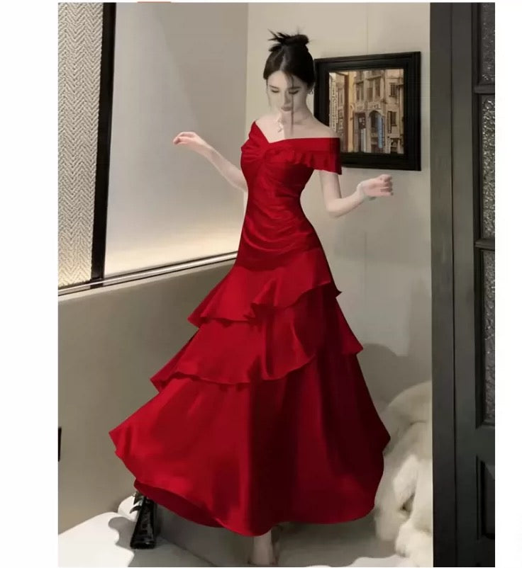 Ethereal Women's Mermaid Off The Shoulder White Maxi Dress Date Night Outfits Outdoor Semi Formal Wedding Guest Dresses RB5120