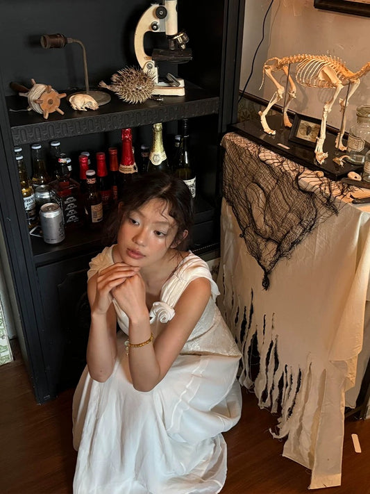 French Style Wedding Dresses Mermaid Square Neck Lace Flower White Long Brides Gown N3507
