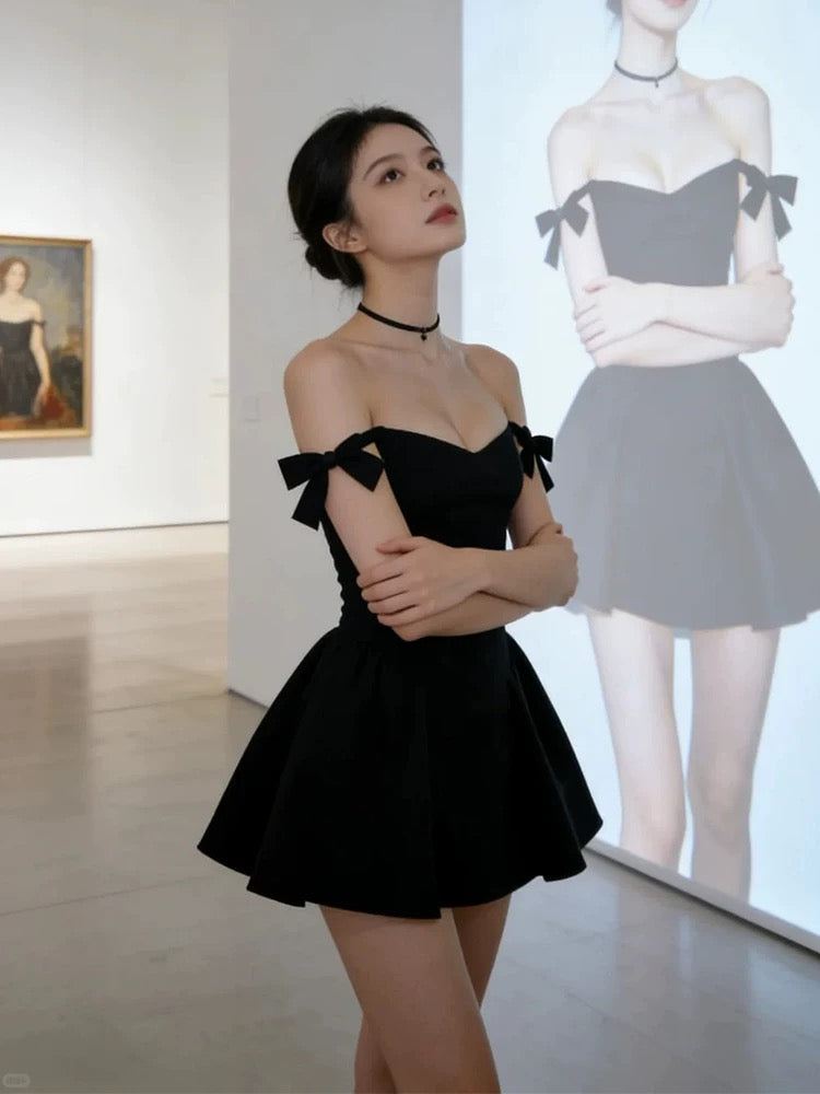Simple Ball Gown Spaghetti Strap Little Black Short Mini Party Dress Cocktail Homecoming Dresses N3954