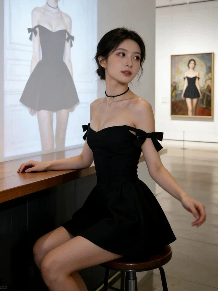 Simple Ball Gown Spaghetti Strap Little Black Short Mini Party Dress Cocktail Homecoming Dresses N3954