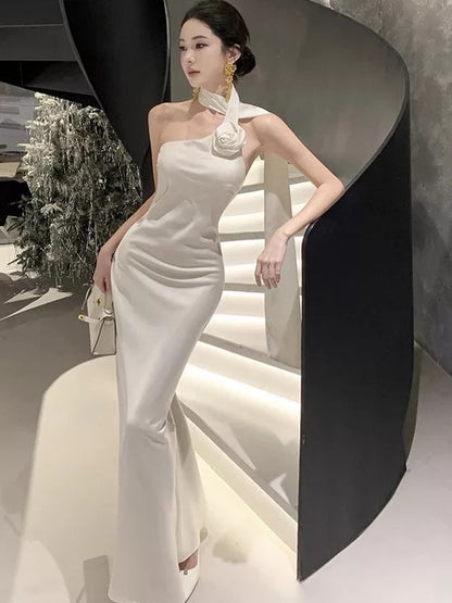 Glam Sheath One Shoulder Black Tie Prom Spring Summer Beach Formal Wedding Guest Dresses N3967