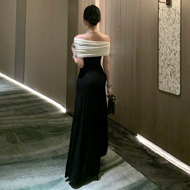Sexy Mermaid Off The Shoulder Black Tie 21st Birthday Elegant Outfit Summer Formal Wedding Guest Dresses N3984