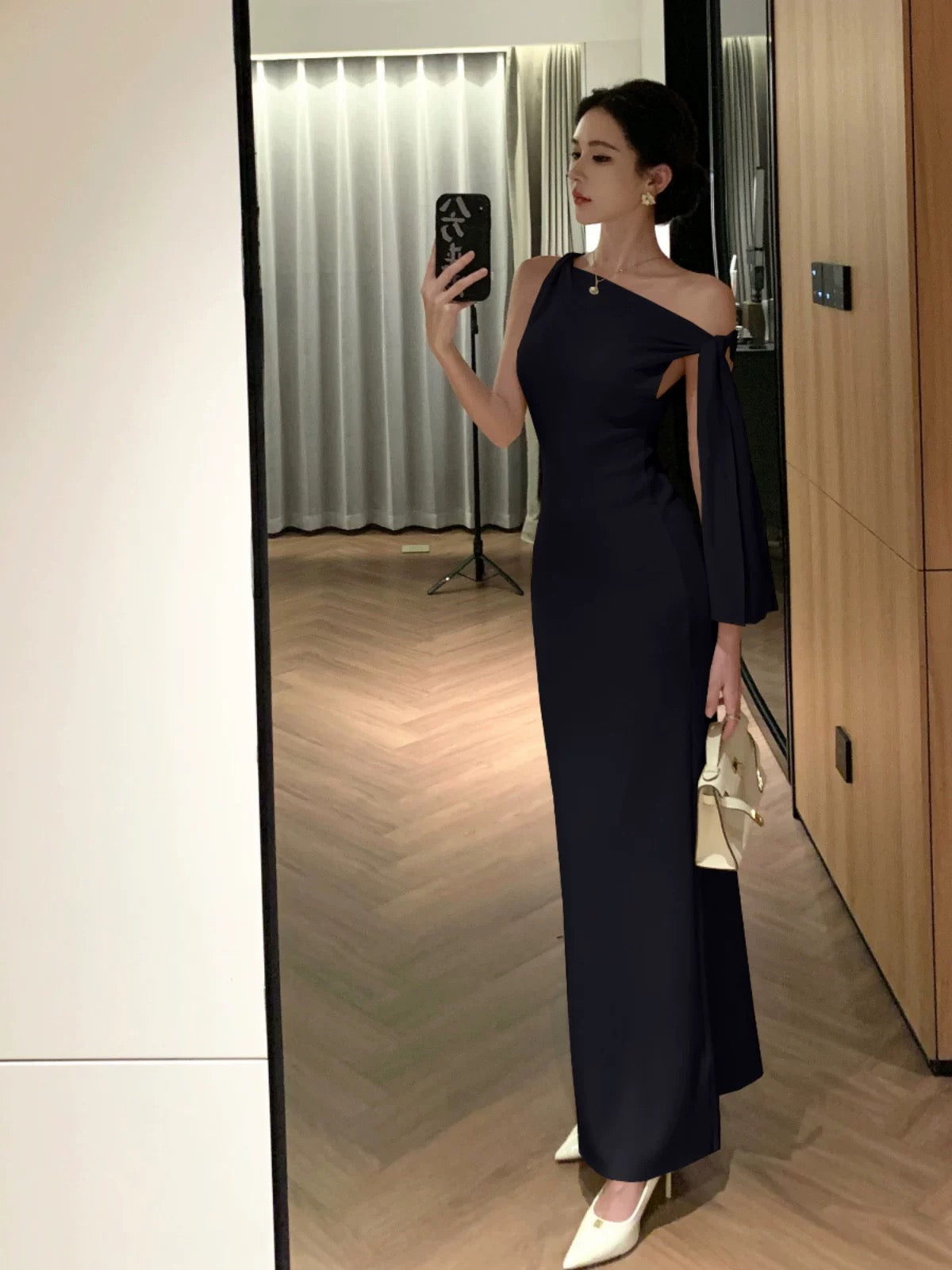 Sexy Mermaid One Shoulder 21st Birthday Elegant Outfit Summer Knee Length Wedding Guest Dresses N4000