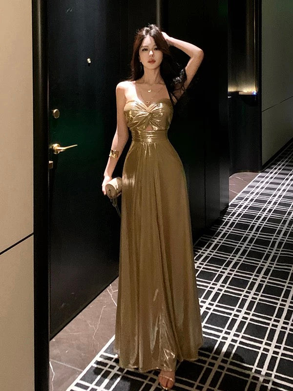 Sexy A line Sweetheart Gold Sequin 18th Birthday Elegant Outfit Summer Wedding Guest Dresses N4041