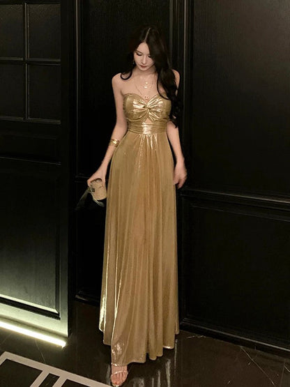 Sexy A line Sweetheart Gold Sequin 18th Birthday Elegant Outfit Summer Wedding Guest Dresses N4041