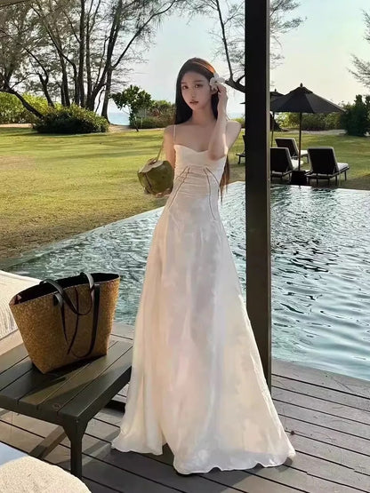 Classy Prom Dresses A Line Spaghetti Strap Pink Lace Evening Gown Long Formal Dress N4042