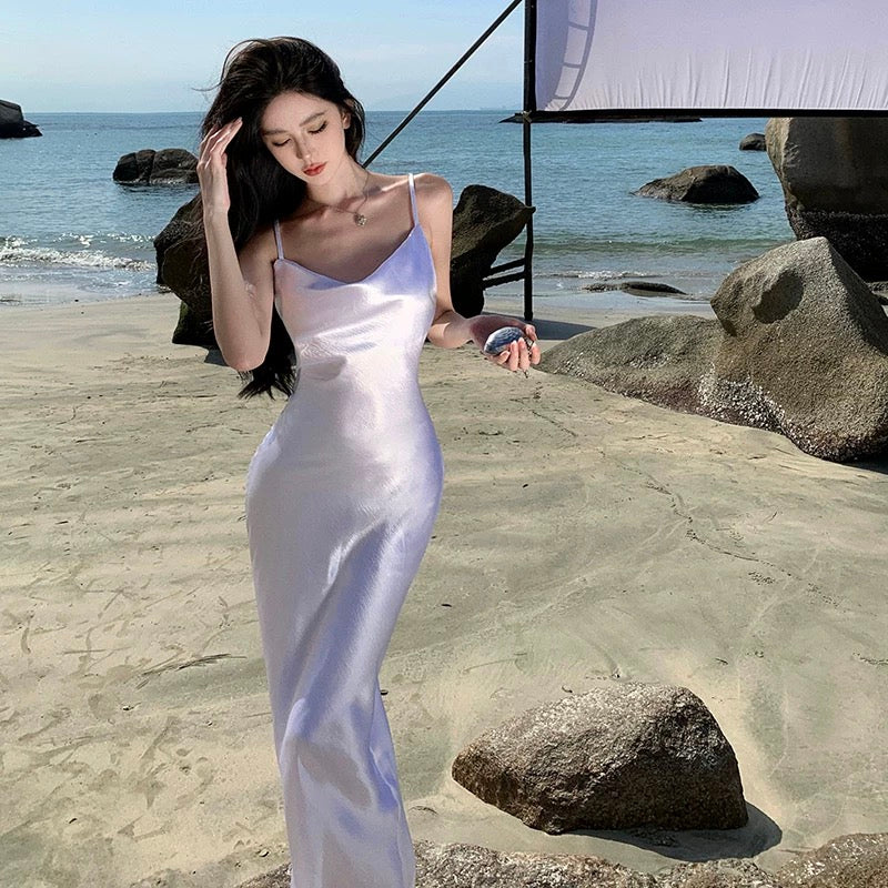 Sexy Mermaid Spaghetti Strap Lilac 18th Birthday Elegant Outfit Knee Length Wedding Guest Dresses N4049