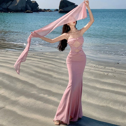 Mermaid Sweetheart Chiffon Blush Pink 18th Birthday Elegant Outfit Prom Wedding Guest Dresses N4058