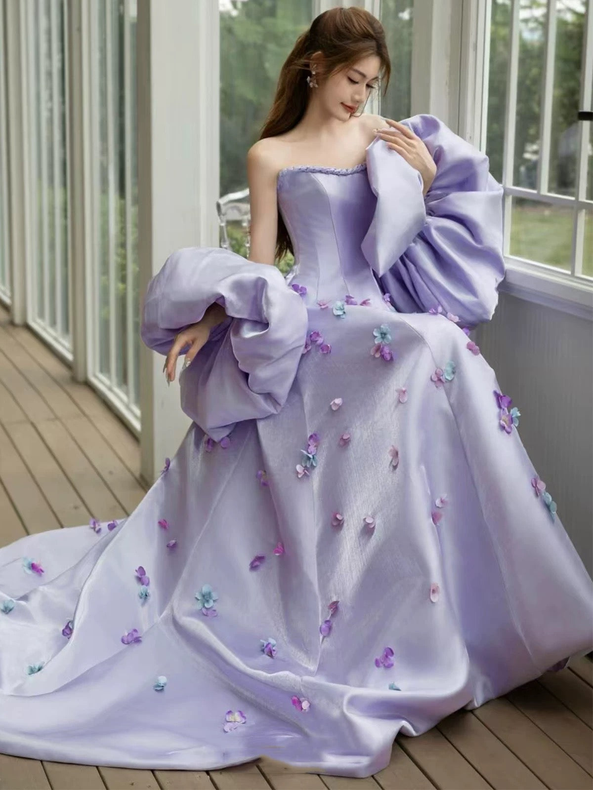 Timeless A Line Strapless Lilac With Cape Date Night Outfits Semi Formal Prom Gown Wedding Guest Dresses RB5301