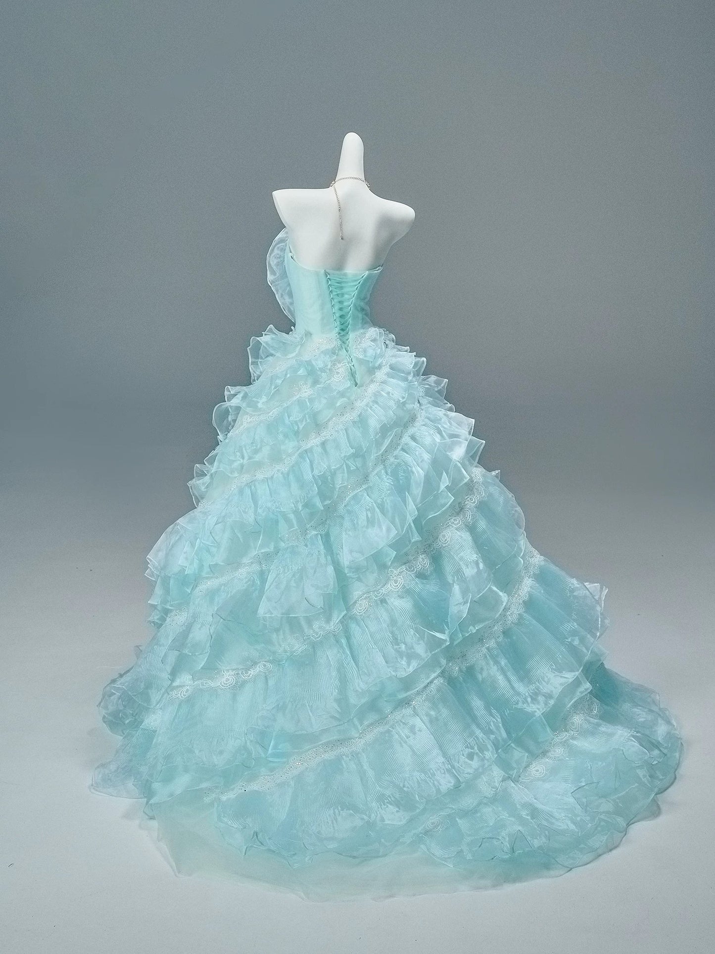 Pretty Ball Gown Off The Shoulder Tulle Tiffany Blue With Flowers Long 15 Quinceanera Dresses Photo Ideas Formal Outfit RB5591