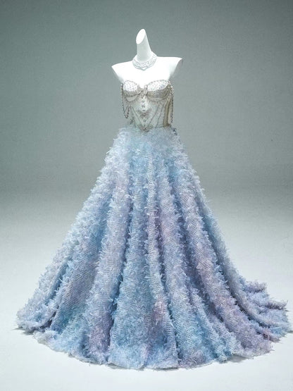 Pretty Ball Gown Sweetheart Tulle With Beading Long 15 Quinceanera Dresses Photo Ideas Formal Outfit RB5536