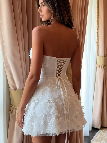 Old Money Homecoming Look Hoco dress Sheath White Halter Short Mini Homecoming Dresses Inspo Graduation Outfit RB6706