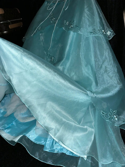Elegant A line Sweetheart Blue With Beading Perfection-Formal Goals Nigh Evening Long Prom Dress Party Outfits RB6744