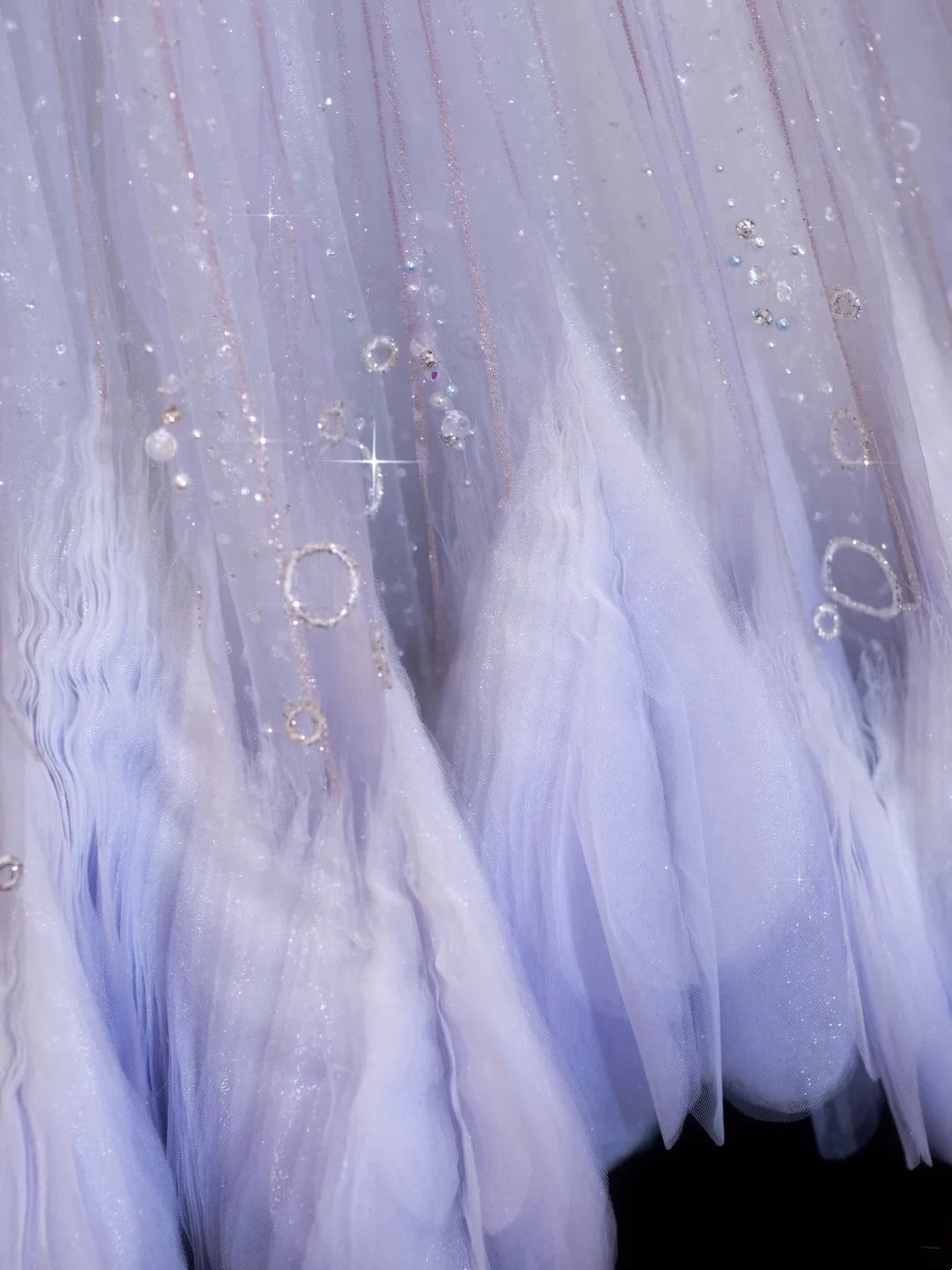 Chic Ball Gown Strapless Lilac  With Beaded Crystals Bodice Inspo Formal Party Gowns Prom Dresses N154
