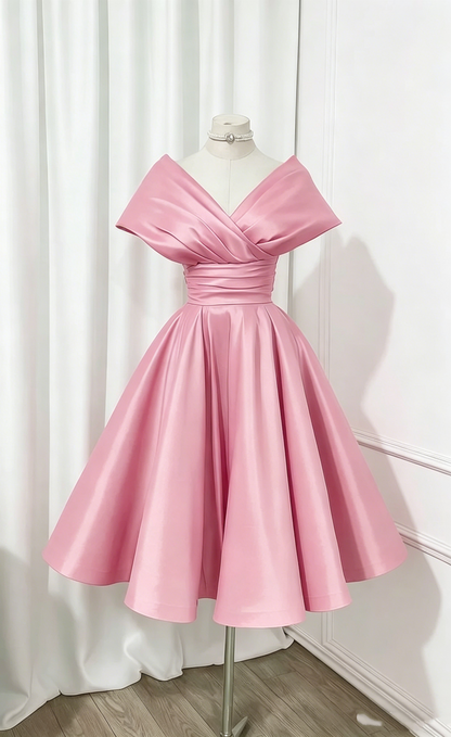 Pretty Ball Gown Off The Shoulder Pink Short Mini Homecoming Dresses Graduation Dress N2435