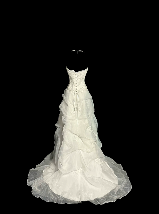 Princess Wedding Dresses Ball Gown Strapless With Appliqued Summer Long Wedding Dress N4237