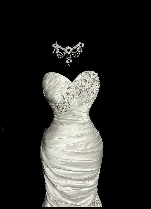 Princess Wedding Dresses Mermaid Sweetheart With Appliqued Summer Long Wedding Dress N4238