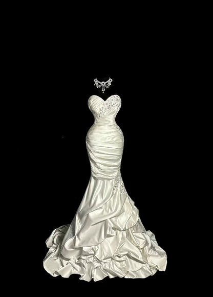 Princess Wedding Dresses Mermaid Sweetheart With Appliqued Summer Long Wedding Dress N4238